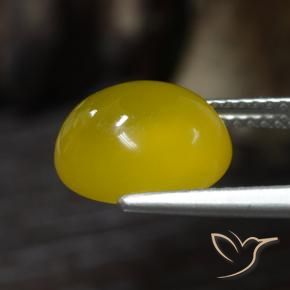Ágata Amarillo miel claro natural de 4.30 ct, Ovalada, Translúcido