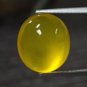 Ágata Amarillo medio natural de 5.17 ct, Corte Óvalo, Translúcido