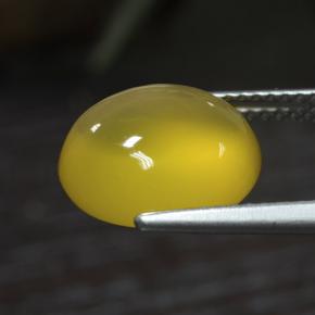 Ágata Amarillo medio natural de 5.17 ct, Corte Óvalo, Translúcido