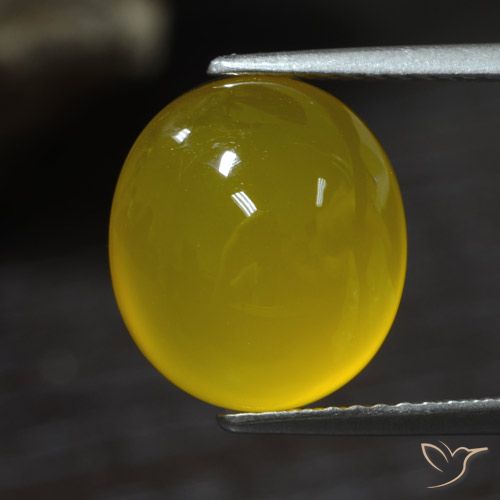 5.31ct Natural Amarillo medio Ágata, Ovalada, Translúcido