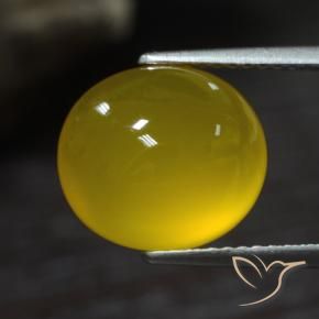 Ágata Amarillo medio natural de 5.31 ct, Ovalada, Translúcido