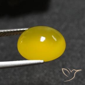 Ágata Dorado amarillento natural de 5.93 ct, Ovalada, Translúcido