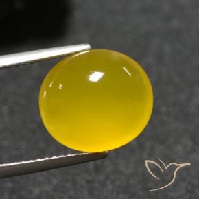Ágata Dorado amarillento natural de 5.93 ct, Ovalada, Translúcido