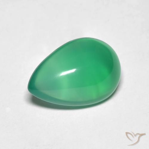 2.77ct Natural Verde cálido Ágata, En forma de pera, Translúcido
