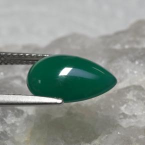 Ágata verde natural de 3,14 ct, en forma de pera, translúcido