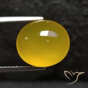 Ágata Amarillo miel natural de 5.56 ct, Ovalada, Translúcido