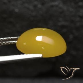 Ágata Amarillo miel natural de 5.56 ct, Ovalada, Translúcido