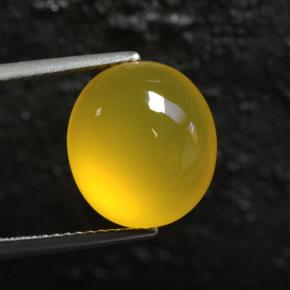 Ágata amarillo natural de 6,03 ct, corte óvalo, translúcido