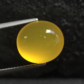 Ágata amarillo natural de 6,03 ct, corte óvalo, translúcido