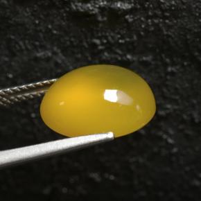 Ágata amarillo natural de 6,03 ct, corte óvalo, translúcido