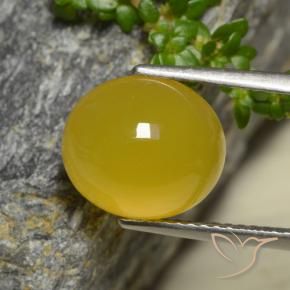 Ágata Amarillo púrpura natural de 4.42 ct, Ovalada, Translúcido