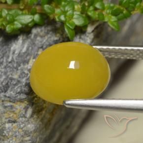 Ágata Amarillo púrpura natural de 4.42 ct, Ovalada, Translúcido