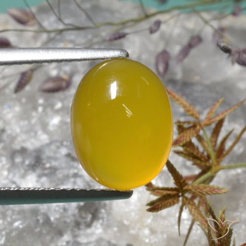 4.02ct Natural Amarillo púrpura Ágata, Ovalada, Translúcido