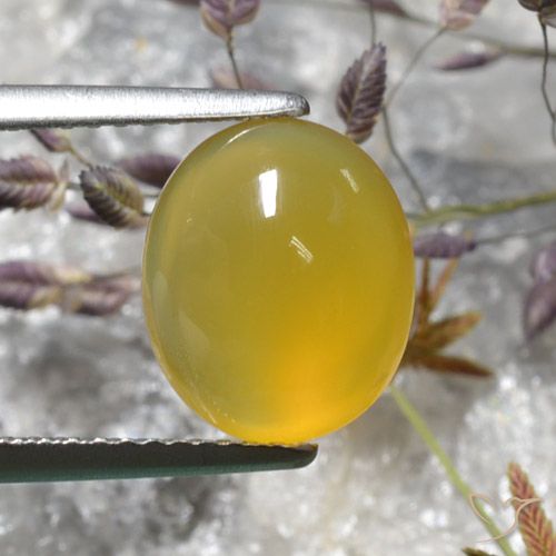 3.05ct Natural Amarillo púrpura Ágata, Ovalada, Translúcido