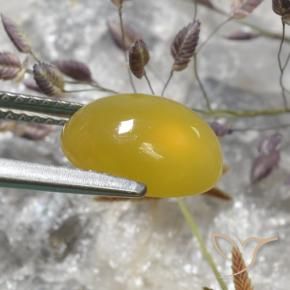 Ágata Amarillo púrpura natural de 3.05 ct, Ovalada, Translúcido