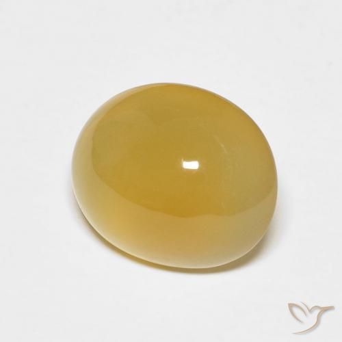 Ágata Amarillo púrpura natural de 3.79 ct, Ovalada, Translúcido