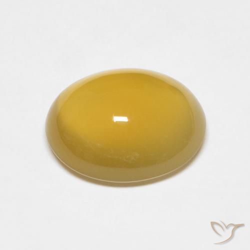 Ágata Amarillo púrpura natural de 3.79 ct, Ovalada, Translúcido