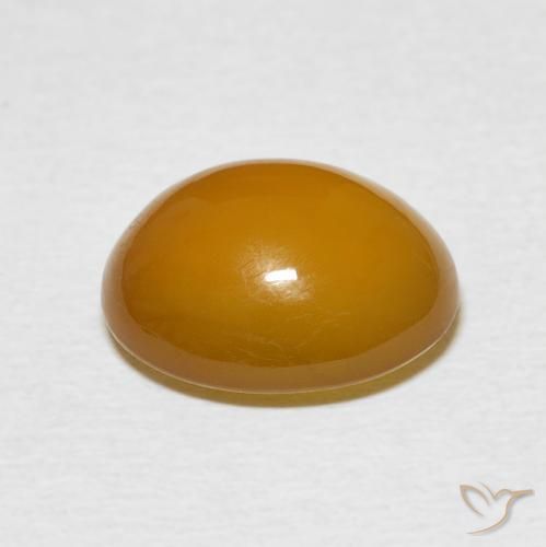Ágata Amarillo miel claro natural de 5.36 ct, Ovalada, Translúcido