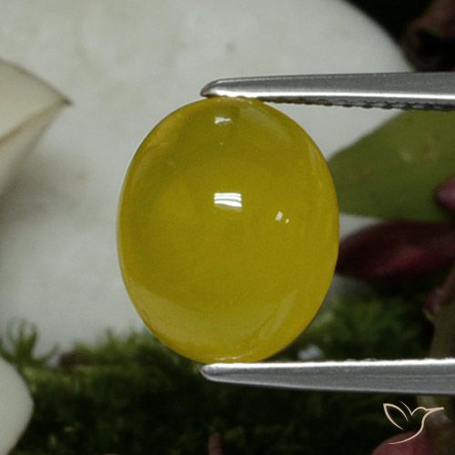 4.19ct Natural Amarillo medio Ágata, Ovalada, Translúcido, Photo A