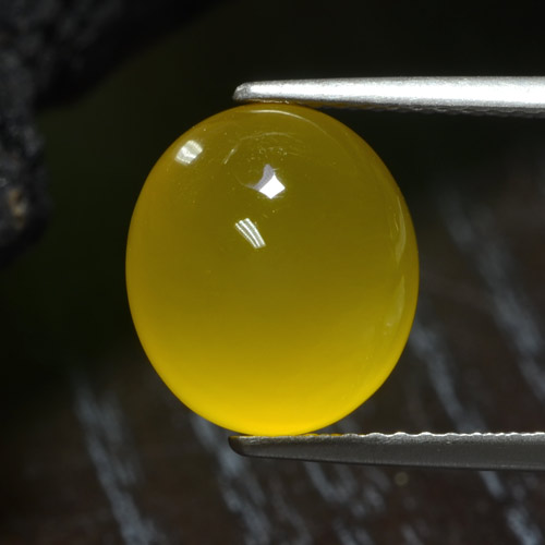 Ágata amarillo natural de 4,16 ct, corte óvalo, translúcido