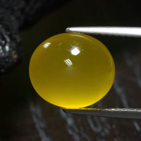 Ágata amarillo natural de 4,16 ct, corte óvalo, translúcido