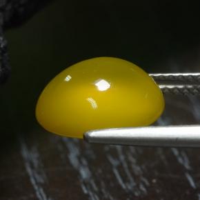 Ágata amarillo natural de 4,16 ct, corte óvalo, translúcido
