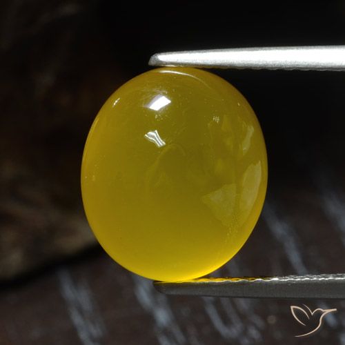 4.55ct Natural Amarillo púrpura Ágata, Ovalada, Translúcido