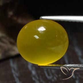 Ágata Amarillo púrpura natural de 4.55 ct, Ovalada, Translúcido