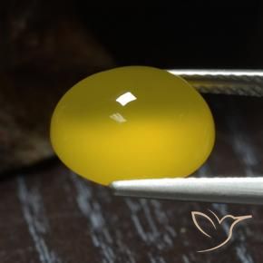Ágata Amarillo púrpura natural de 4.55 ct, Ovalada, Translúcido