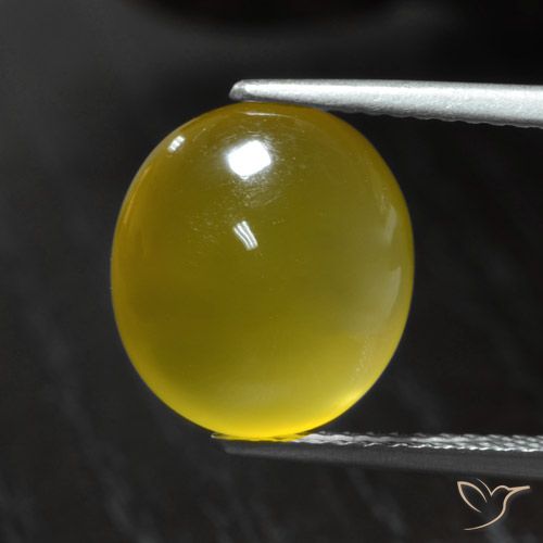 5.31ct Natural Amarillo medio Ágata, Ovalada, Translúcido
