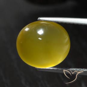 Ágata Amarillo medio natural de 5.31 ct, Ovalada, Translúcido