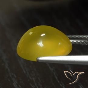 Ágata Amarillo medio natural de 5.31 ct, Ovalada, Translúcido