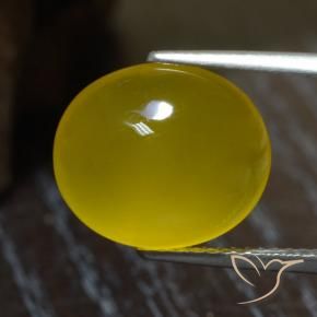 Ágata Amarillo medio natural de 5.41 ct, Ovalada, Translúcido