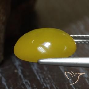 Ágata Amarillo medio natural de 5.41 ct, Ovalada, Translúcido