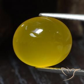 Ágata Amarillo miel natural de 4.97 ct, Ovalada, Translúcido