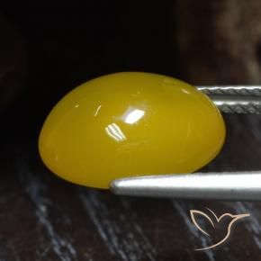 Ágata Amarillo miel natural de 4.97 ct, Ovalada, Translúcido