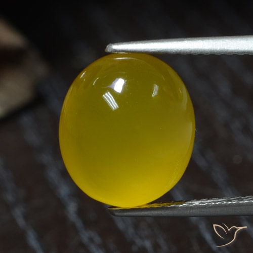 Ágata Dorado amarillento natural de 4.70 ct, Corte Óvalo, Translúcido