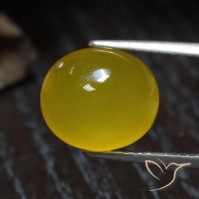 Ágata Dorado amarillento natural de 4.70 ct, Corte Óvalo, Translúcido