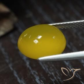 Ágata Dorado amarillento natural de 4.70 ct, Corte Óvalo, Translúcido