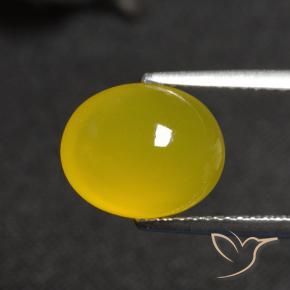 Ágata Amarillo miel natural de 3.41 ct, Ovalada, Translúcido