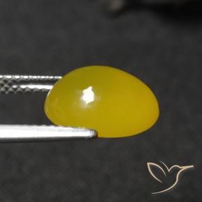 Ágata Amarillo miel natural de 3.41 ct, Ovalada, Translúcido