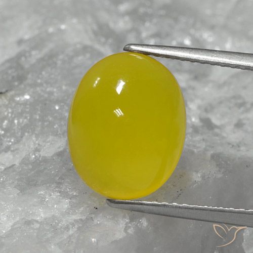 4.68ct Natural Amarillo claro medio Ágata, Ovalada, Translúcido