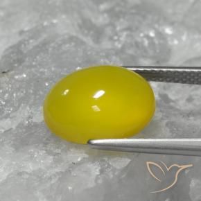 Ágata Amarillo claro medio natural de 4.68 ct, Ovalada, Translúcido