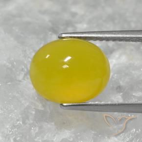 Ágata Amarillo miel natural de 3.62 ct, Ovalada, Translúcido