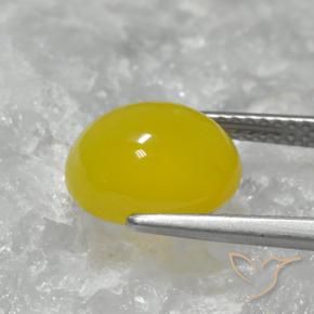 Ágata Amarillo miel natural de 3.62 ct, Ovalada, Translúcido