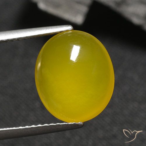 4.04ct Natural Dorado amarillento Ágata, Ovalada, Translúcido