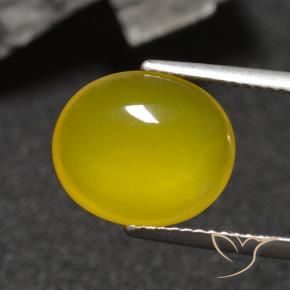 Ágata Dorado amarillento natural de 4.04 ct, Ovalada, Translúcido