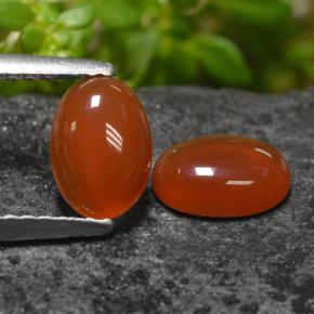 Gemas de ágata naranja natural de 1,38 ct, corte óvalo, translúcido