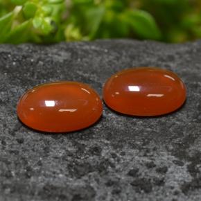 Gemas de ágata naranja natural de 1,38 ct, corte óvalo, translúcido