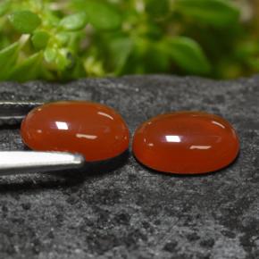 Gemas de ágata naranja natural de 1,38 ct, corte óvalo, translúcido
